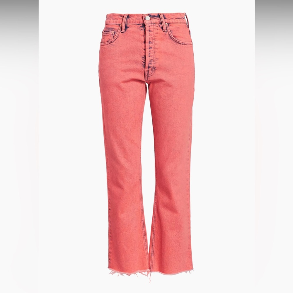 mother the tripper cropped fray hem flare jeans
